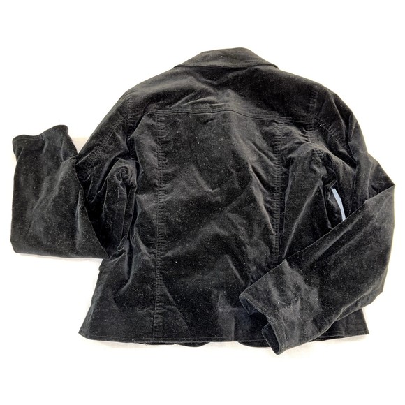 Coldwater Creek Jacket Women's Size S Black Soft Velvet Long Sleeves Button - Picture 2 of 6